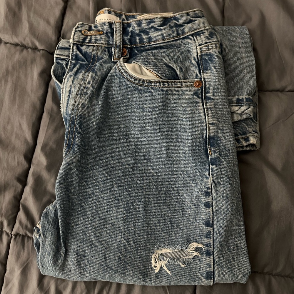 Zara Minimal Distress Mom Jean